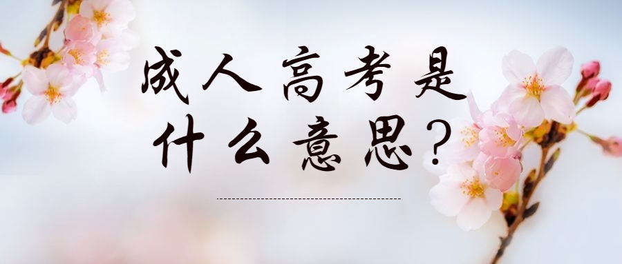 成人高考是什么意思?