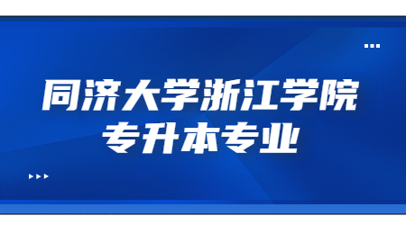 同濟(jì)大學(xué)浙江學(xué)院專升本專業(yè)